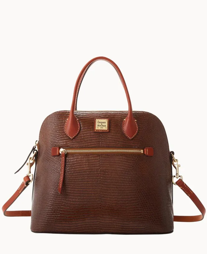 Woman Embossed Lizard Large Domed Satchel Dooney and Bourke Satchels