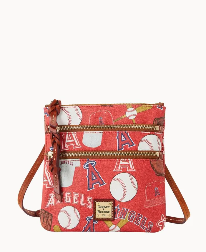 Woman MLB Angels N S Triple Zip Crossbody Angels Dooney and Bourke Crossbodies