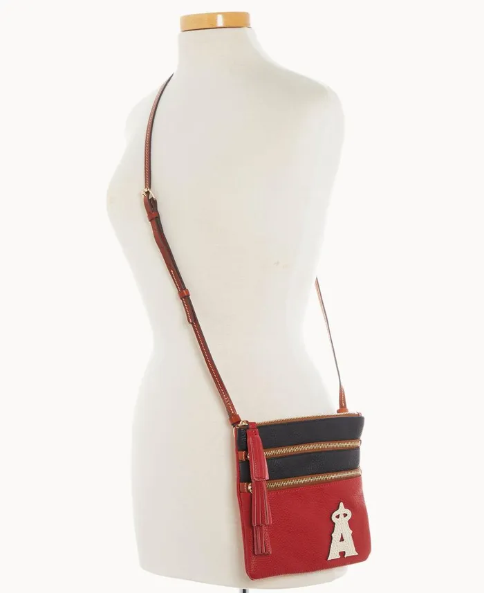 Woman MLB Angels Triple Zip Crossbody Angels Dooney and Bourke Crossbodies