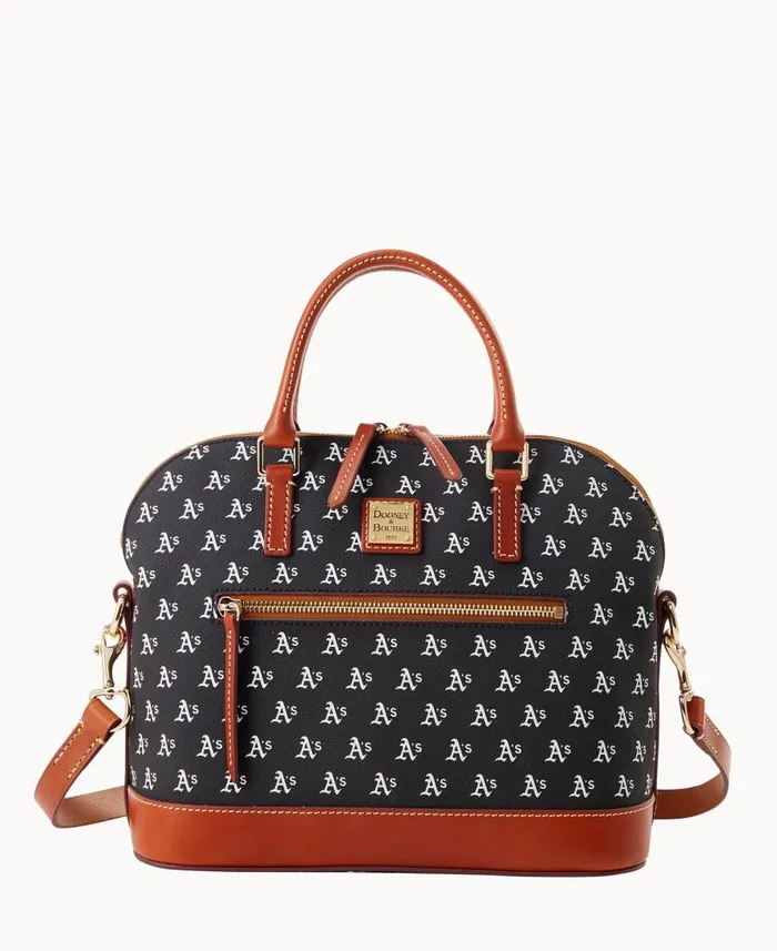 Woman MLB Athletics Domed Zip Satchel Athletics Dooney and Bourke Satchels