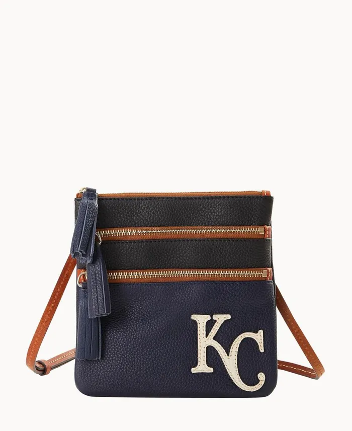Woman MLB Royals Triple Zip Crossbody Royals Dooney and Bourke Crossbodies