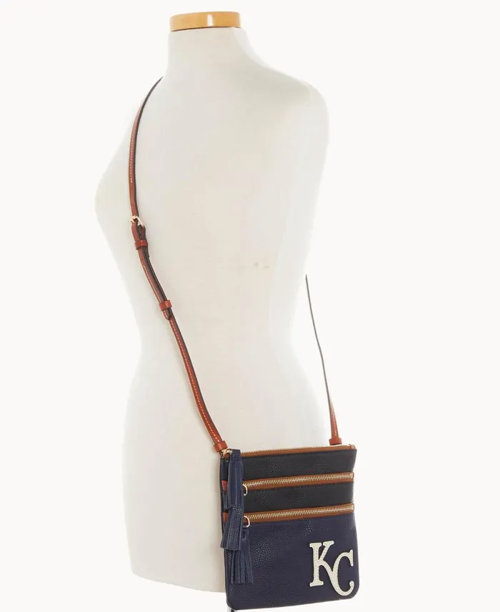 Woman MLB Royals Triple Zip Crossbody Royals Dooney and Bourke Crossbodies Woman MLB Royals Triple Zip Crossbody Royals Dooney and Bourke Crossbodies