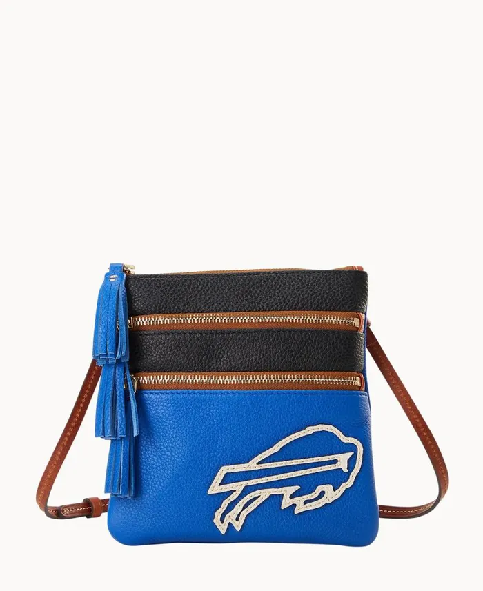 Woman NFL Bills Triple Zip Crossbody Bills Dooney and Bourke Crossbodies