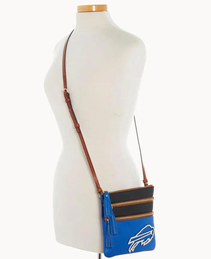 Woman NFL Bills Triple Zip Crossbody Bills Dooney and Bourke Crossbodies Woman NFL Bills Triple Zip Crossbody Bills Dooney and Bourke Crossbodies