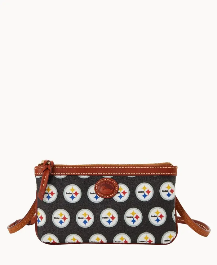 Woman NFL Steelers Large Slim Crossbody Steelers Dooney and Bourke Crossbodies