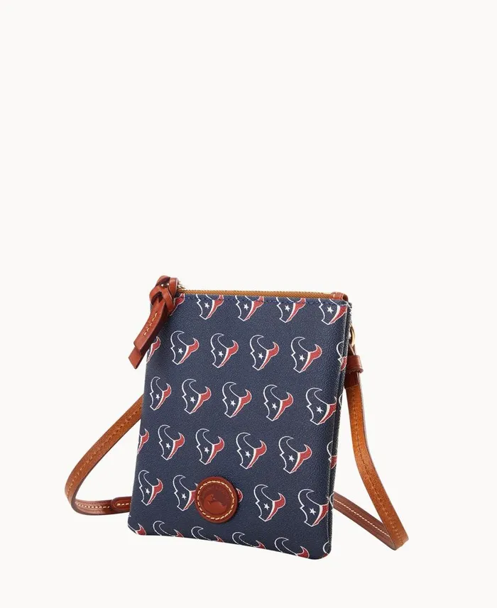 Woman NFL Texans Small North South Top Zip Crossbody Texans Dooney and Bourke Crossbodies