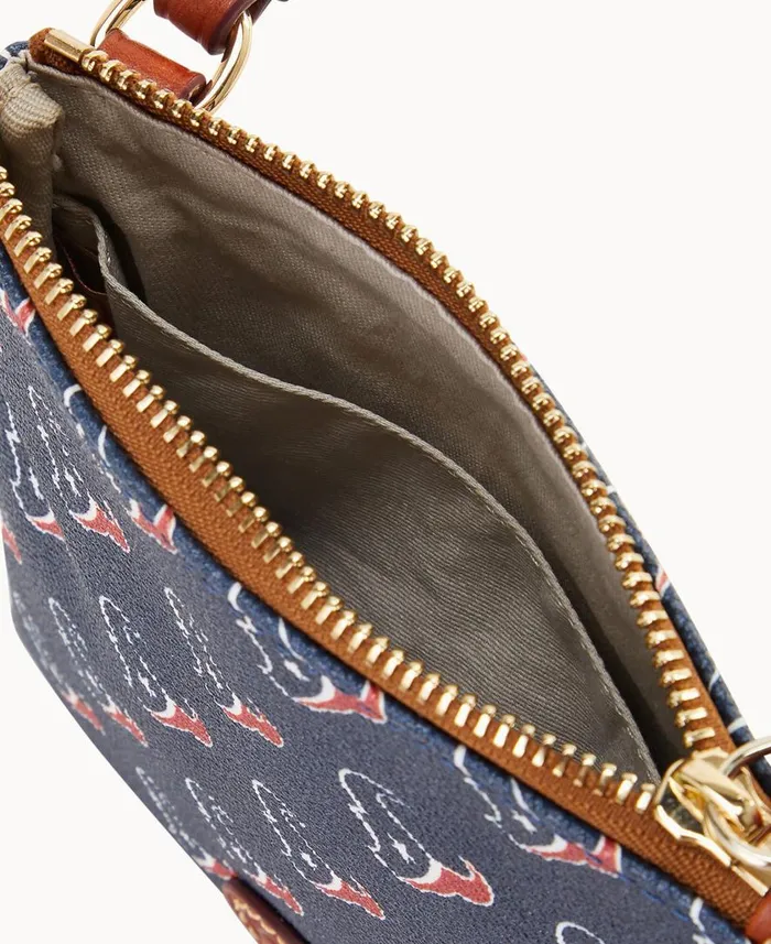 Woman NFL Texans Small North South Top Zip Crossbody Texans Dooney and Bourke Crossbodies