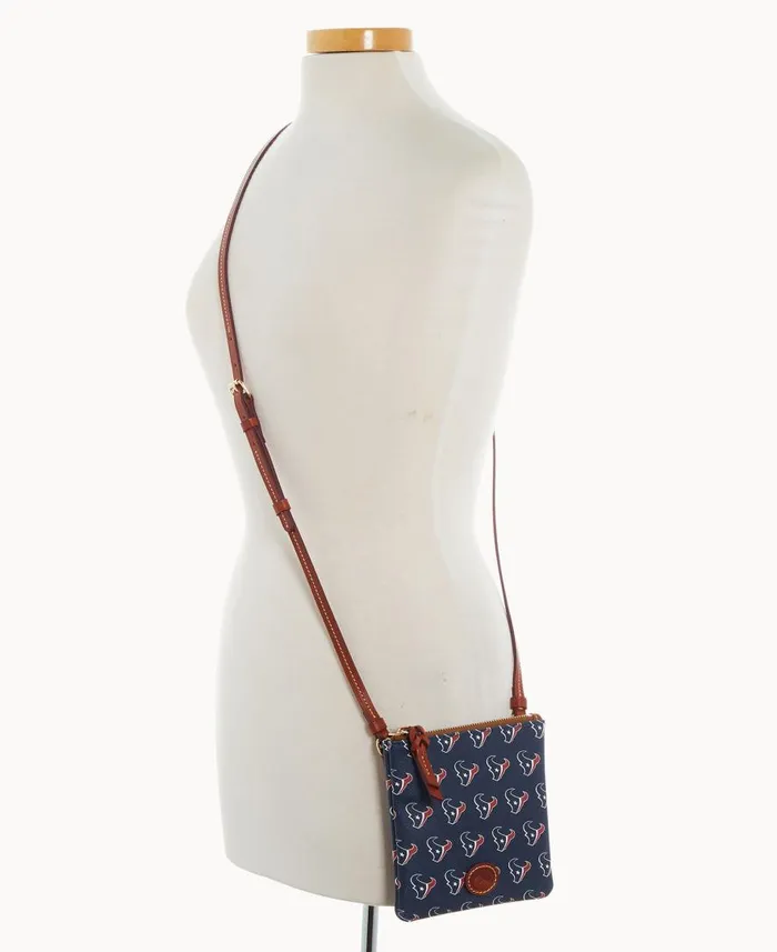 Woman NFL Texans Small North South Top Zip Crossbody Texans Dooney and Bourke Crossbodies