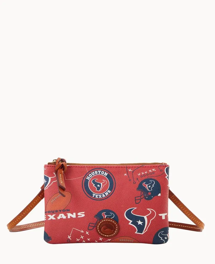 Woman NFL Texans Top Zip Crossbody Texans Dooney and Bourke Crossbodies