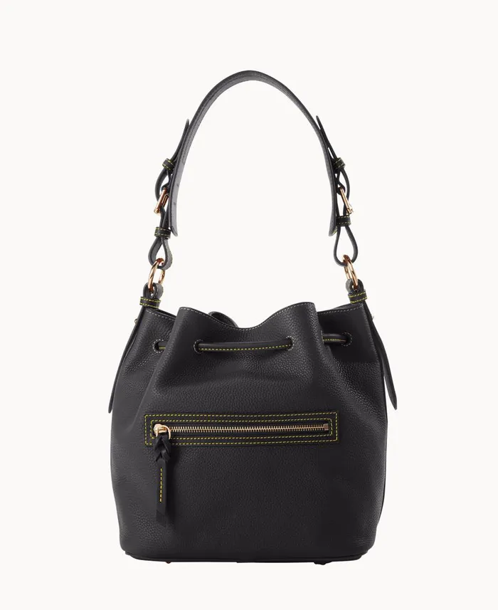 Woman Pebble Grain Drawstring Black Black Dooney and Bourke Shoulder Bags Woman Pebble Grain Drawstring Black Black Dooney and Bourke Shoulder Bags