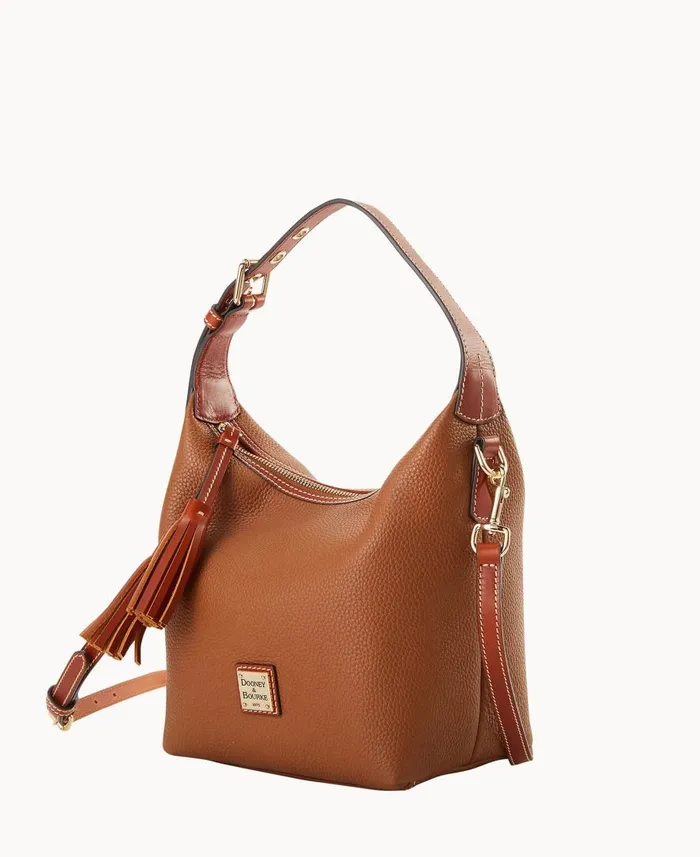 Woman Pebble Grain Paige Crossbody Caramel Dooney and Bourke Crossbodies