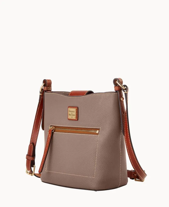 Woman Pebble Grain Small Ridley Taupe Dooney and Bourke Shoulder Bags Woman Pebble Grain Small Ridley Taupe Dooney and Bourke Shoulder Bags