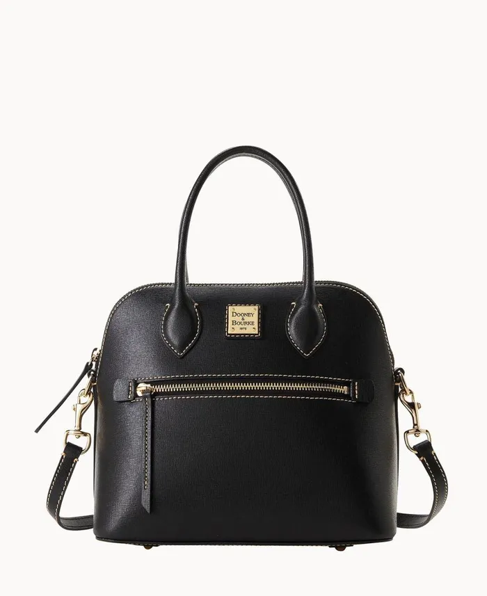 Woman Saffiano Domed Satchel Black Dooney and Bourke Satchels