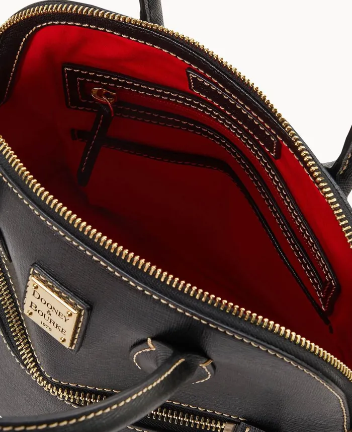 Woman Saffiano Domed Satchel Black Dooney and Bourke Satchels Woman Saffiano Domed Satchel Black Dooney and Bourke Satchels