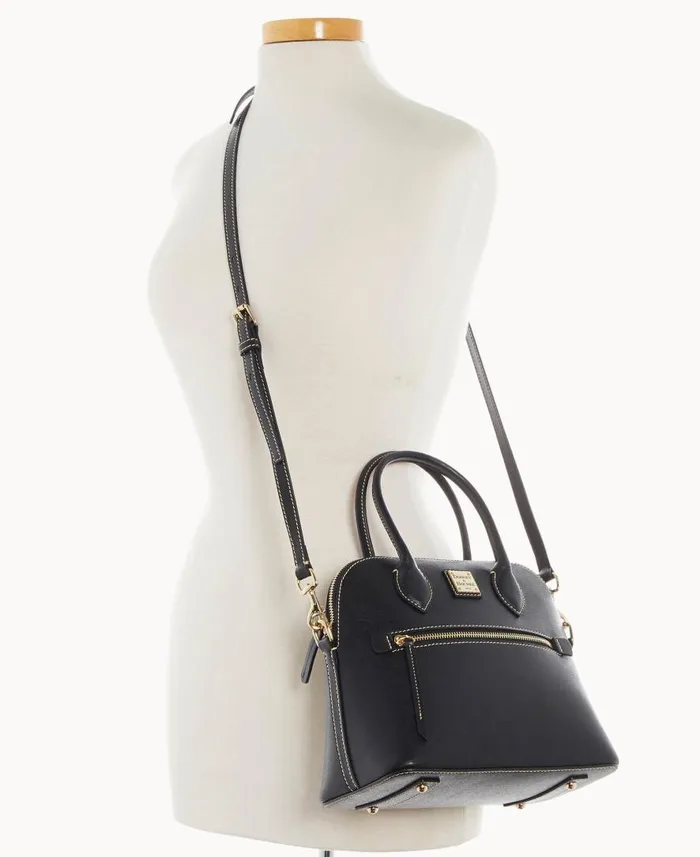 Woman Saffiano Domed Satchel Black Dooney and Bourke Satchels Woman Saffiano Domed Satchel Black Dooney and Bourke Satchels