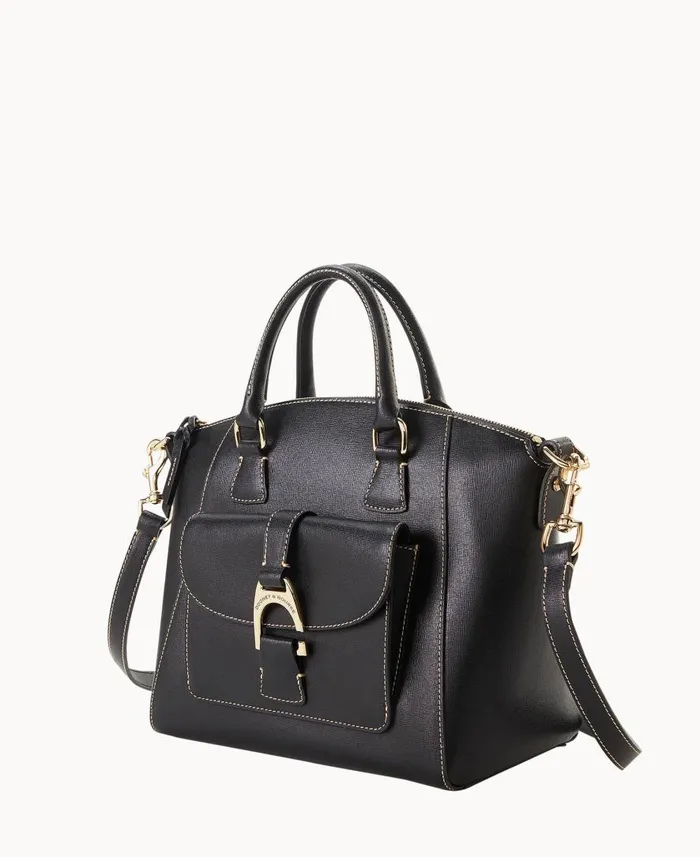 Woman Saffiano Naomi Satchel Black Dooney and Bourke Satchels