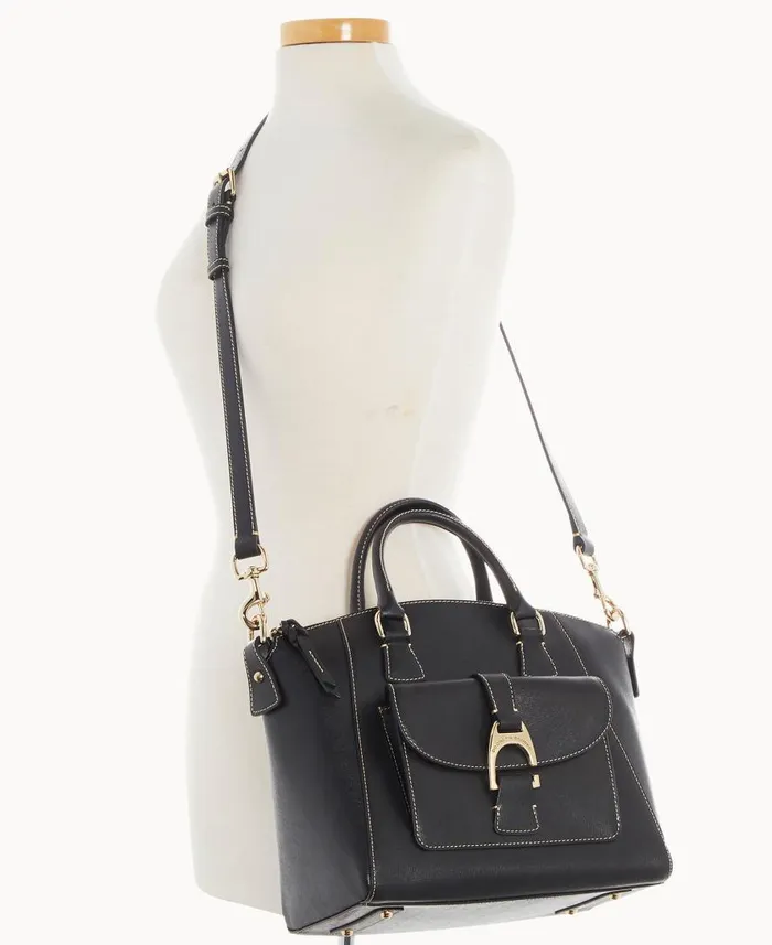 Woman Saffiano Naomi Satchel Black Dooney and Bourke Satchels