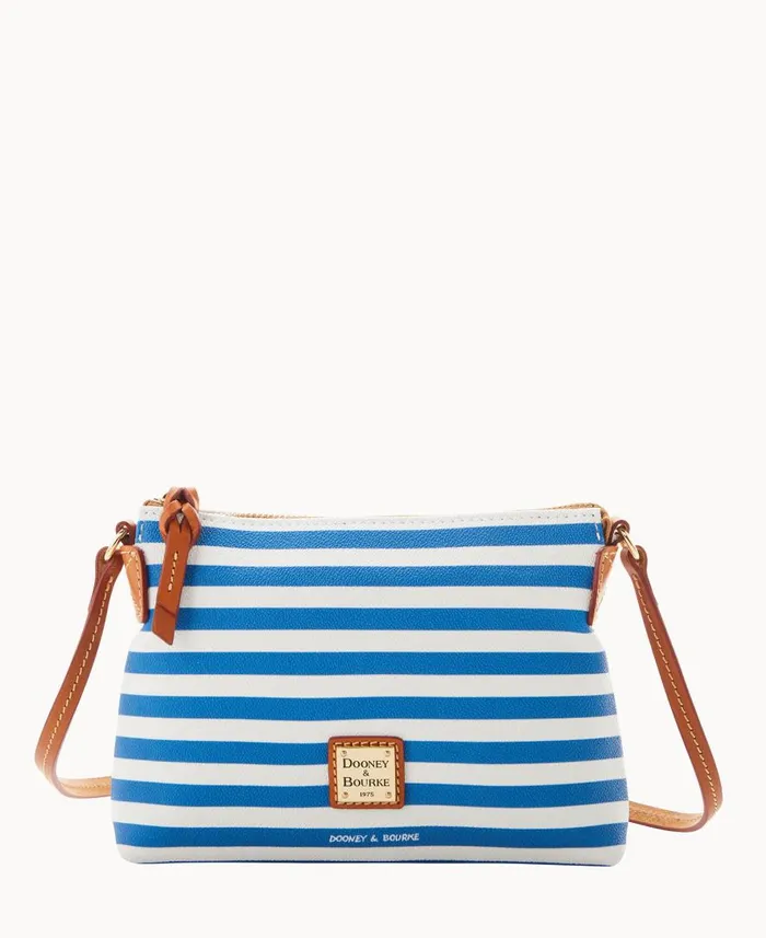 Woman Sullivan Coated Cotton Crossbody Pouchette Blue Dooney and Bourke Crossbodies