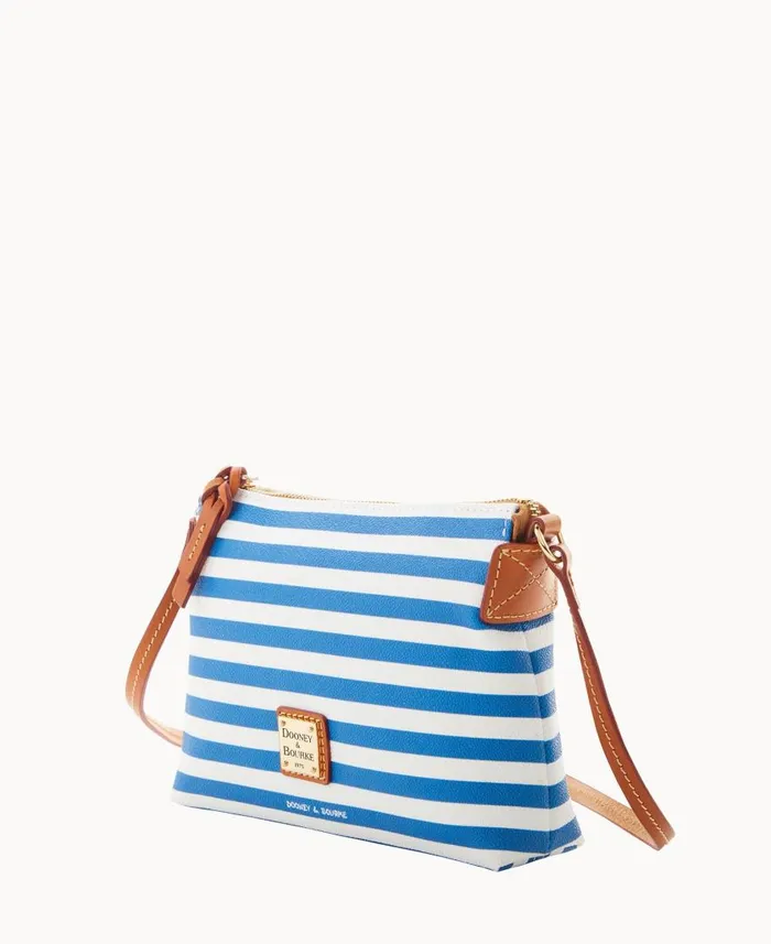 Woman Sullivan Coated Cotton Crossbody Pouchette Blue Dooney and Bourke Crossbodies Woman Sullivan Coated Cotton Crossbody Pouchette Blue Dooney and Bourke Crossbodies