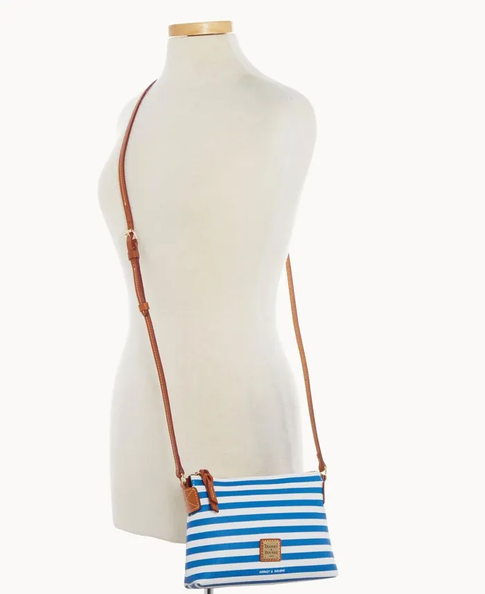 Woman Sullivan Coated Cotton Crossbody Pouchette Blue Dooney and Bourke Crossbodies Woman Sullivan Coated Cotton Crossbody Pouchette Blue Dooney and Bourke Crossbodies