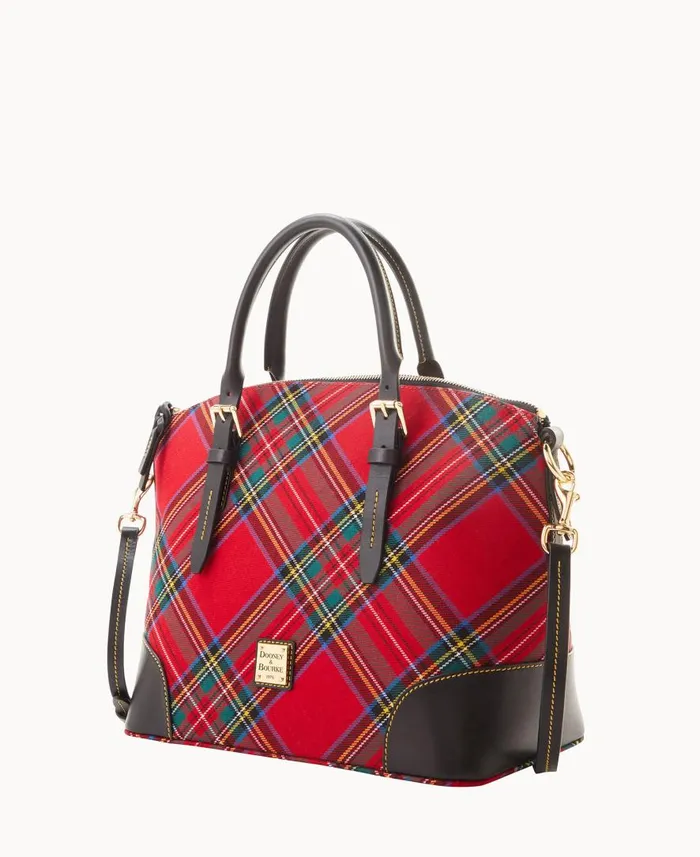 Woman Tartan Domed Satchel Red Dooney and Bourke Satchels Woman Tartan Domed Satchel Red Dooney and Bourke Satchels