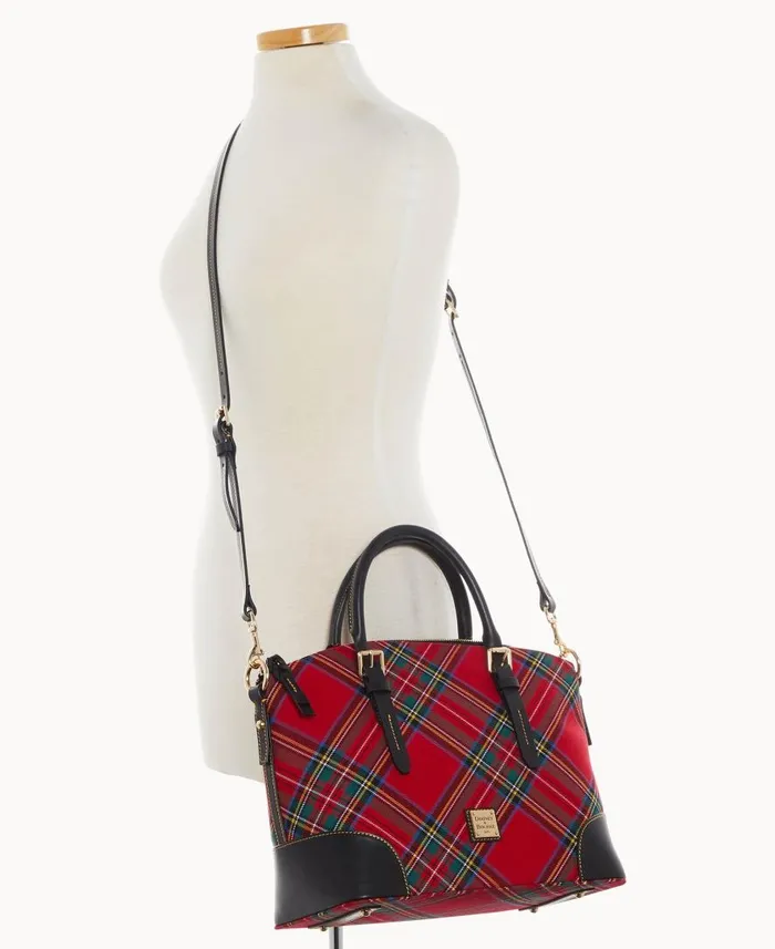 Woman Tartan Domed Satchel Red Dooney and Bourke Satchels Woman Tartan Domed Satchel Red Dooney and Bourke Satchels