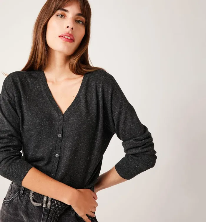 Women 2Way Glitzy Cardigan 8211 Dark Grey Promod Jumpers And Cardigans Women 2Way Glitzy Cardigan 8211 Dark Grey Promod Jumpers And Cardigans