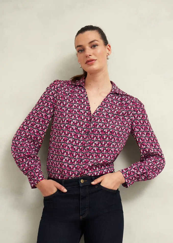 Women Abigail Blouse Pink Multi Hobbs Tops