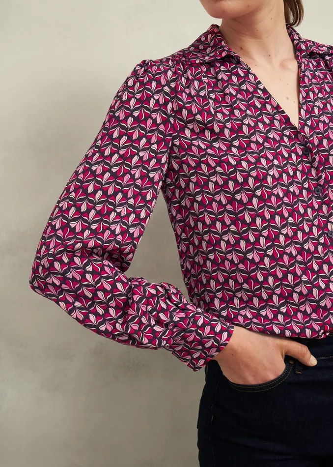 Women Abigail Blouse Pink Multi Hobbs Tops
