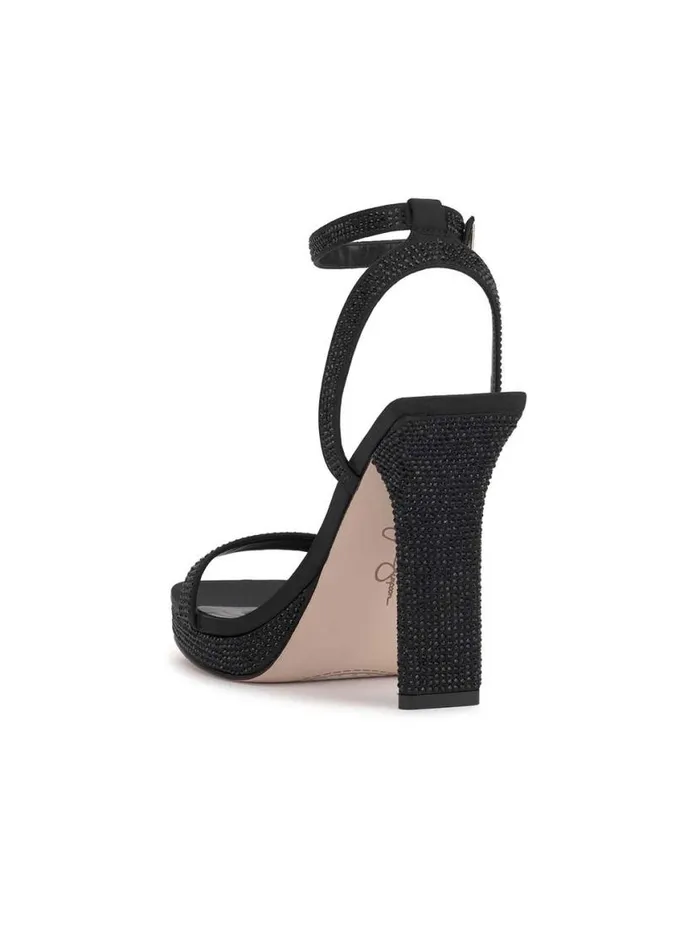 Women Adonia High Heel In Black Shimmer Jessica Simpson Sandals