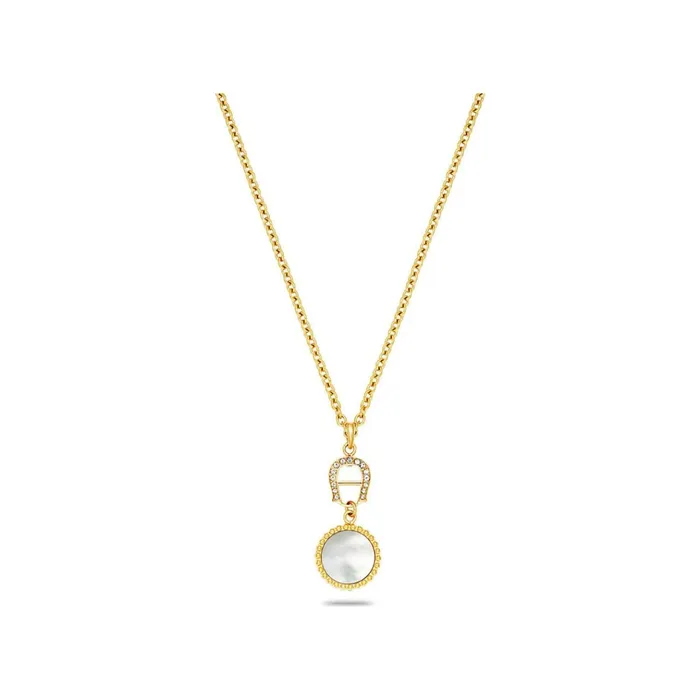 Women Aigner Jewelry Necklace With Round Logo Pendant