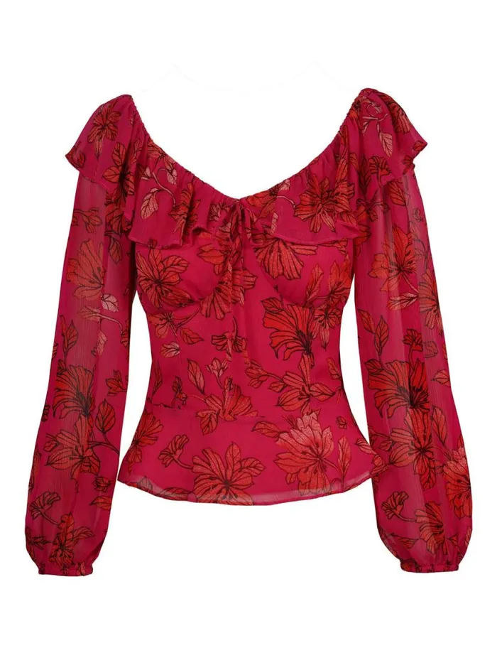 Women Aki Blouse In Outlines Blossoms Jessica Simpson Tops and Tees