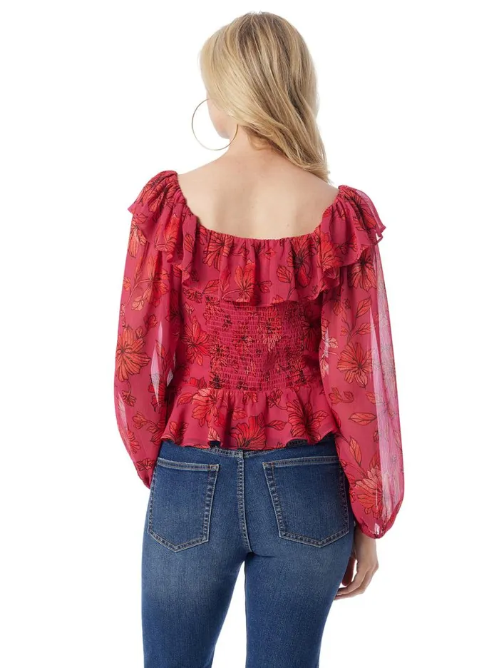 Women Aki Blouse In Outlines Blossoms Jessica Simpson Tops and Tees