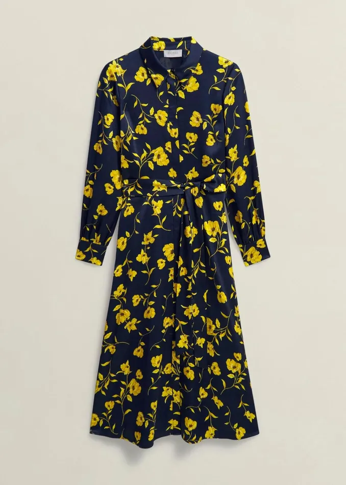 Women Amelia Shirt Dress Navy Yellow Hobbs Dresses and Jumpsuits