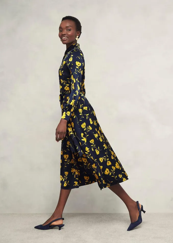 Women Amelia Shirt Dress Navy Yellow Hobbs Dresses and Jumpsuits