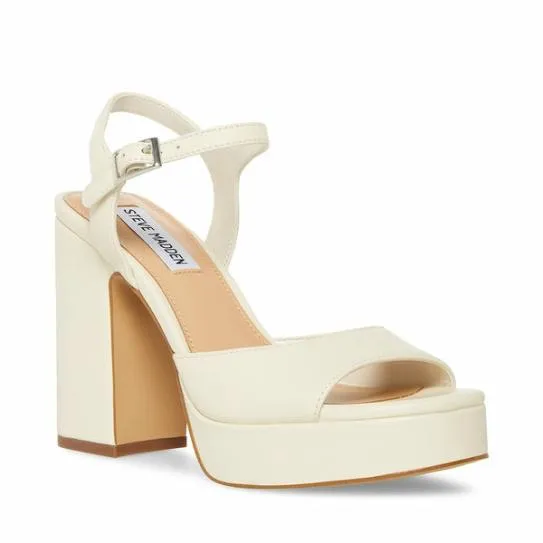 Women AMY BONE LEATHER Bone Leather Steve Madden Heels Women AMY BONE LEATHER Bone Leather Steve Madden Heels
