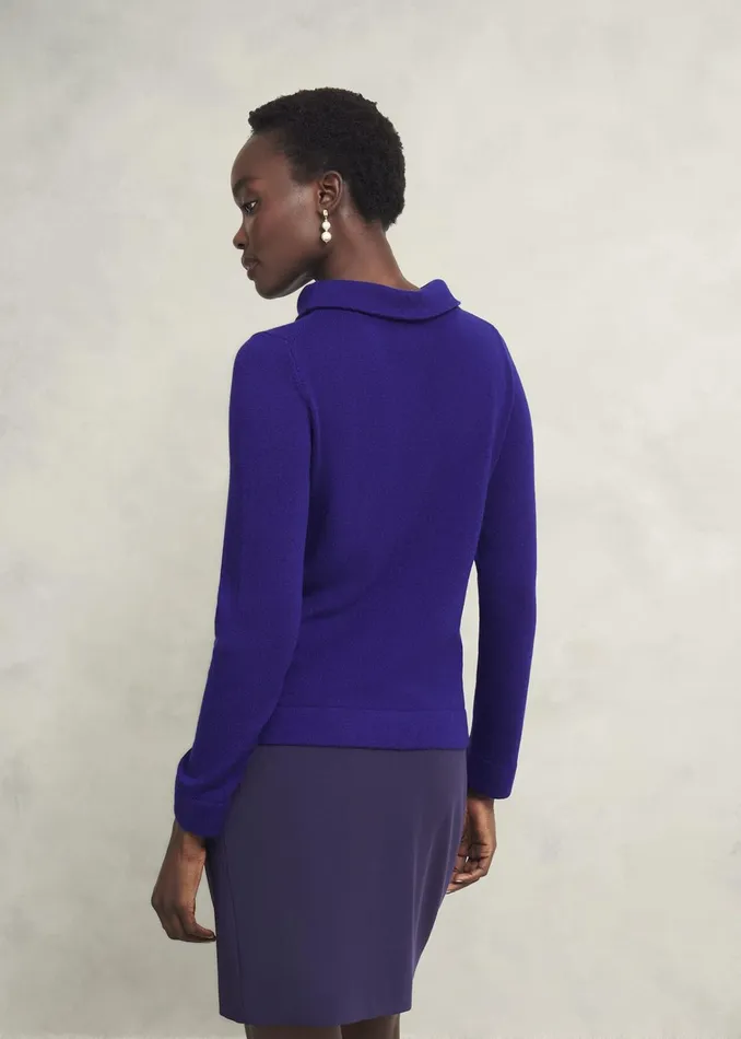 Women Audrey Wool Cashmere Jumper Cobalt Blue Hobbs Jumpers and Cardigans