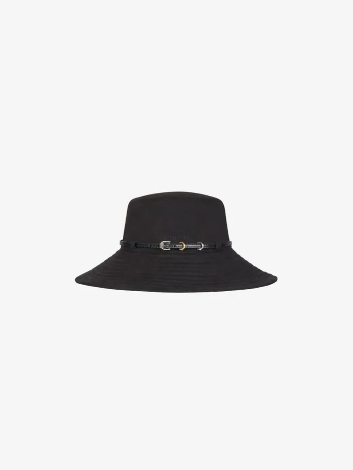 Women Beanies and Caps Givenchy Voyou Capeline In Canvas Black