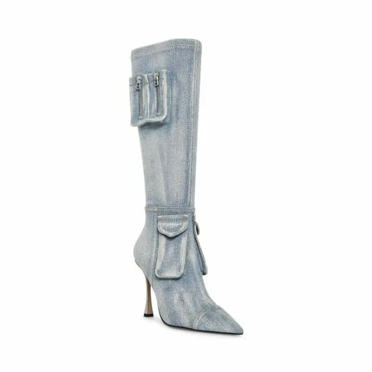 Women BECKHAM DENIM FABRIC Denim Fabric Steve Madden Boots and Booties Women BECKHAM DENIM FABRIC Denim Fabric Steve Madden Boots and Booties