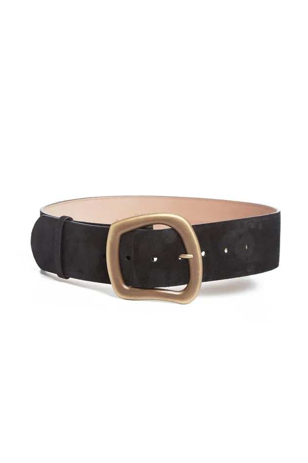 Women Belts Gabriela Hearst Large Simone Belt In Black Suede