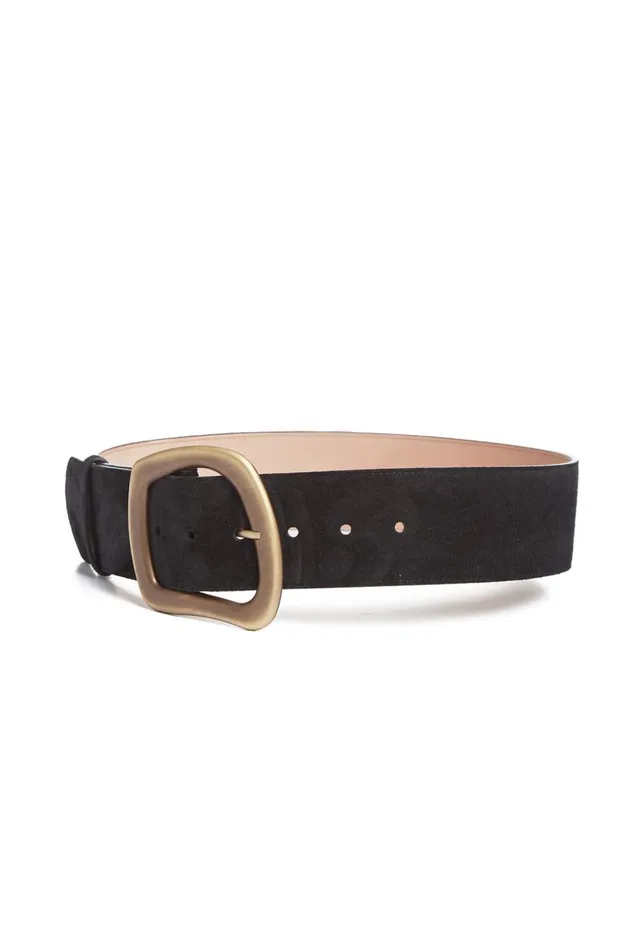 Women Belts Gabriela Hearst Large Simone Belt In Black Suede