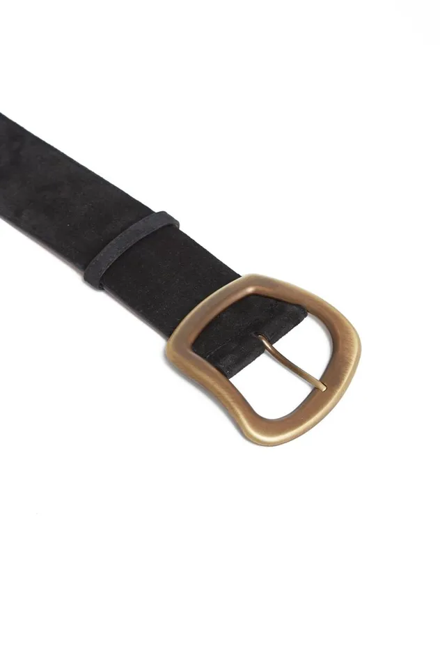 Women Belts Gabriela Hearst Large Simone Belt In Black Suede