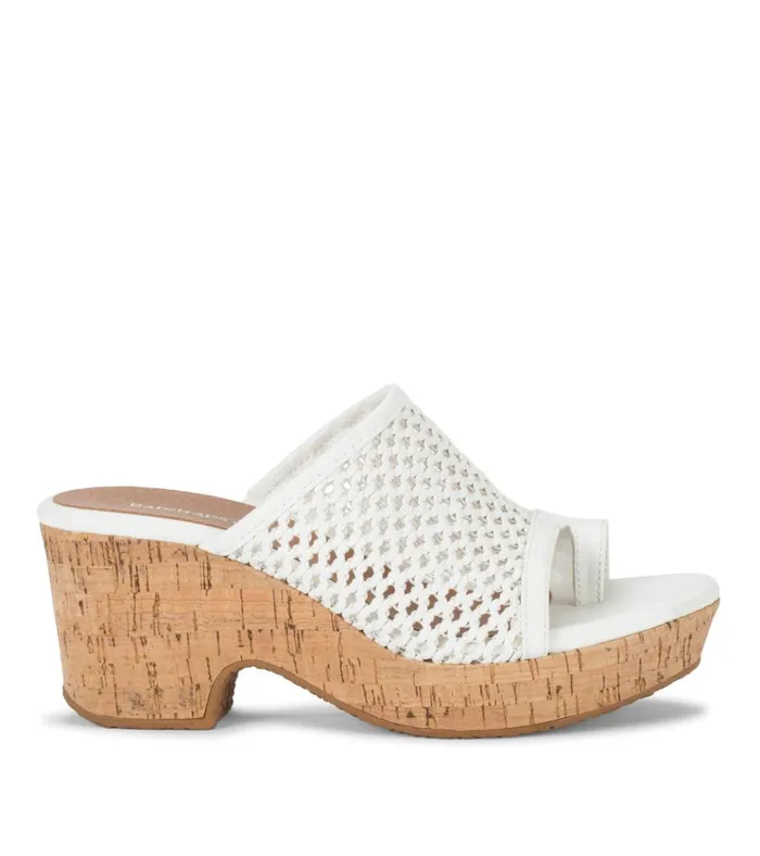 Women Bethie Wedge Sandal White Baretraps Slides and Slip On Sandals