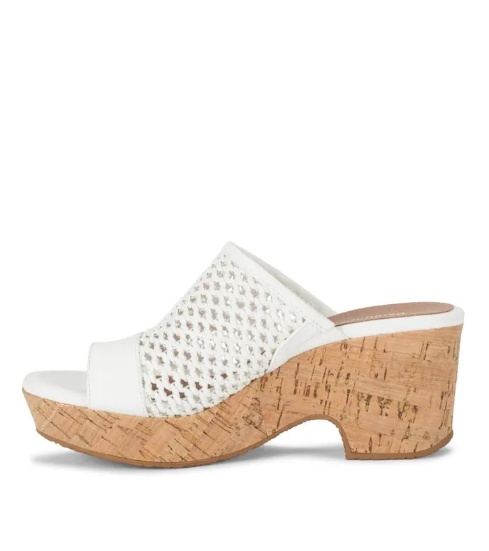 Women Bethie Wedge Sandal White Baretraps Slides and Slip On Sandals