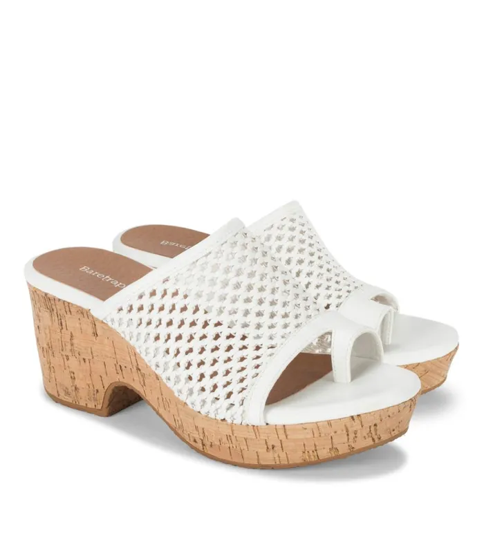 Women Bethie Wedge Sandal White Baretraps Slides and Slip On Sandals