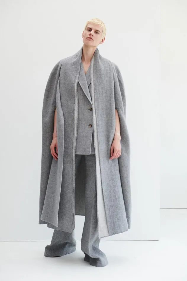 Women Blazers and Vests Gabriela Hearst Mayte Vest In Light Grey Melange Cashmere Linen