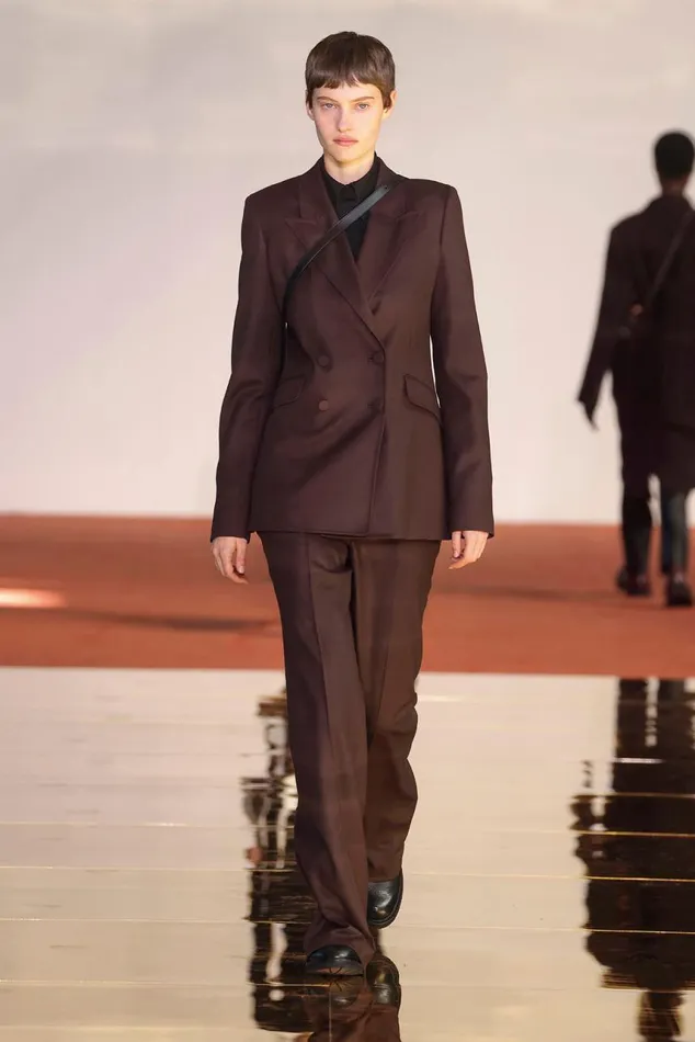Women Blazers and Vests Gabriela Hearst Stephanie Blazer In Chocolate Superfine Wool