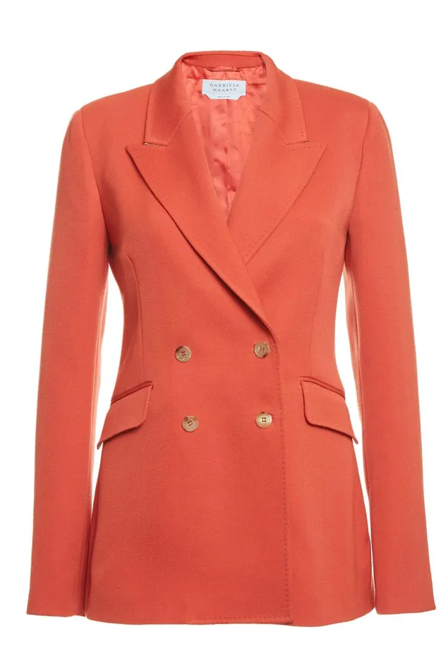 Women Blazers and Vests Gabriela Hearst Stephanie Blazer In Spice Virgin Wool