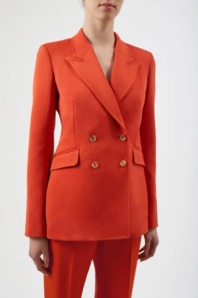 Women Blazers and Vests Gabriela Hearst Stephanie Blazer In Spice Virgin Wool