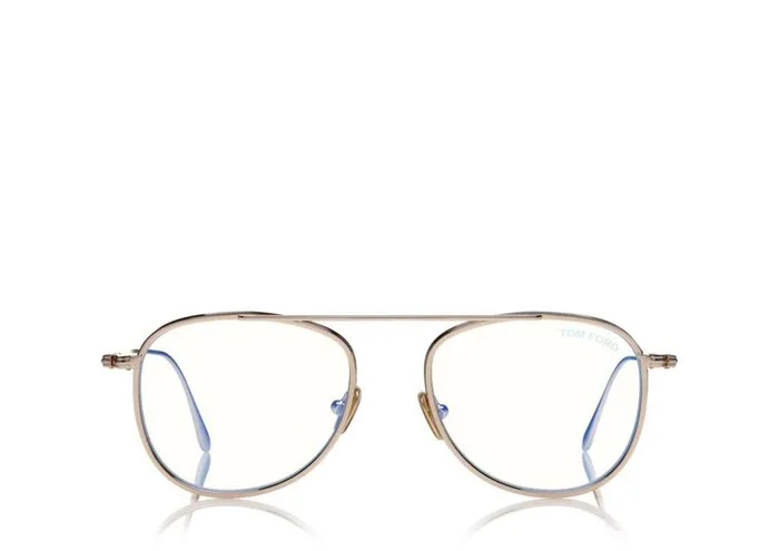 Women BLUE BLOCK COLLECTION Tom Ford Blue Block Round Shape Opticals Gold